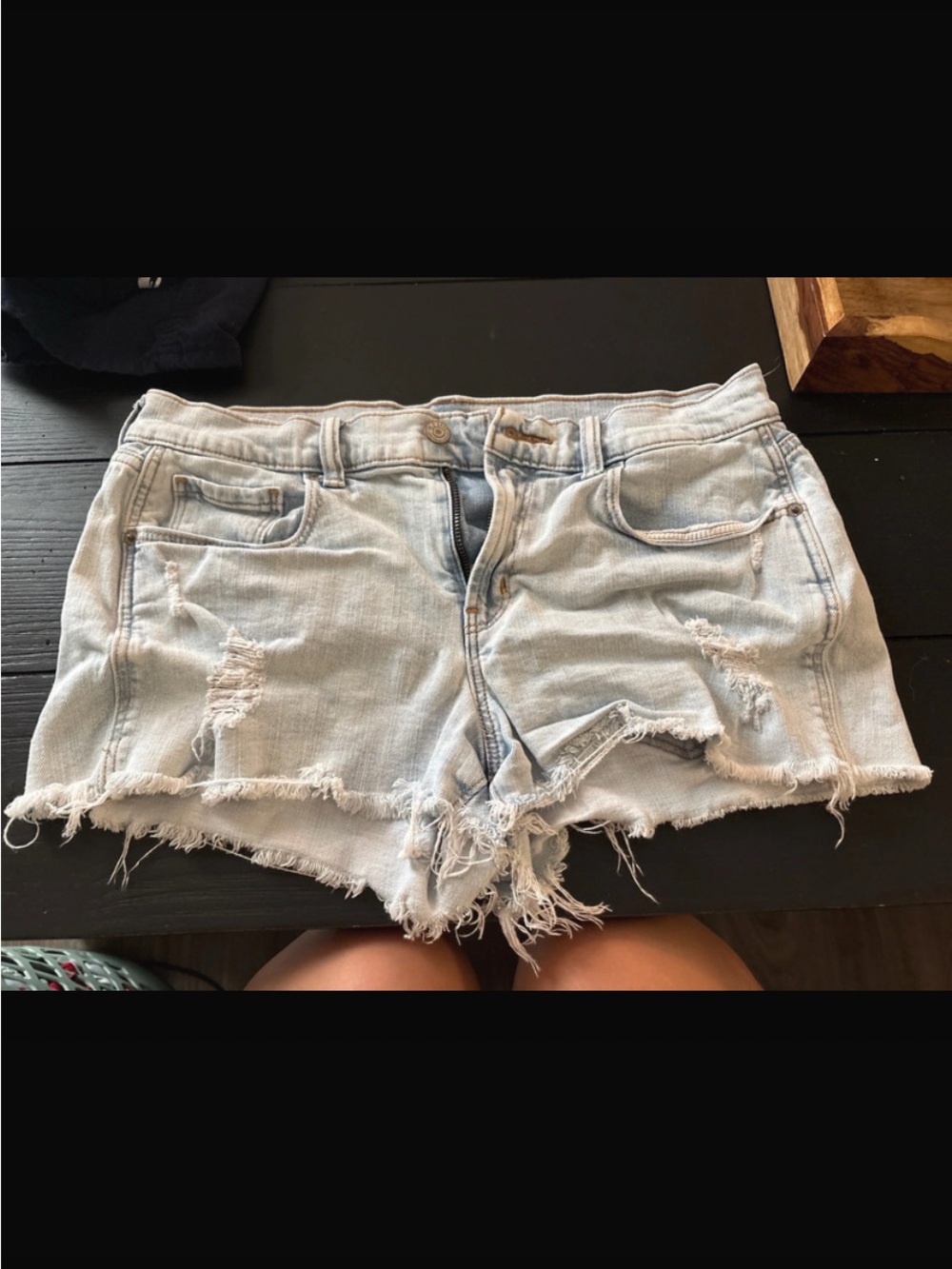 Old Navy Light Blue Distressed Denim Cutoff Shorts